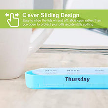 Pill Organizer Box Weekly Case Cute Travel Medication Reminder Daily AM PM, Day Night 7 Compartments-Includes Black Leather PU Carrying Case: Health & Personal Care