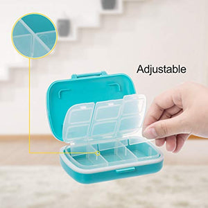Weekly Pill Organizer,Moisture Proof Pill Box Case for Travel 7 Days,BPA-Free and Food-Grade To Hold Vitamins, Fish Oil, Supplements and Medication(Set Of 2): Health & Personal Care