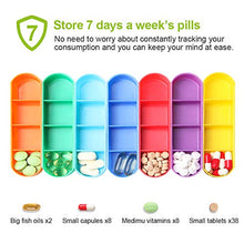 Pill Organizer Box Weekly Case Cute Travel Medication Reminder Daily AM PM, Day Night 7 Compartments-Includes Black Leather PU Carrying Case: Health & Personal Care