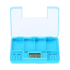 Multi-Alarm Timer Smart Pills Reminder Box Plastic Medicine Box Tablet 4 Clock Alarm for Old People and Patient